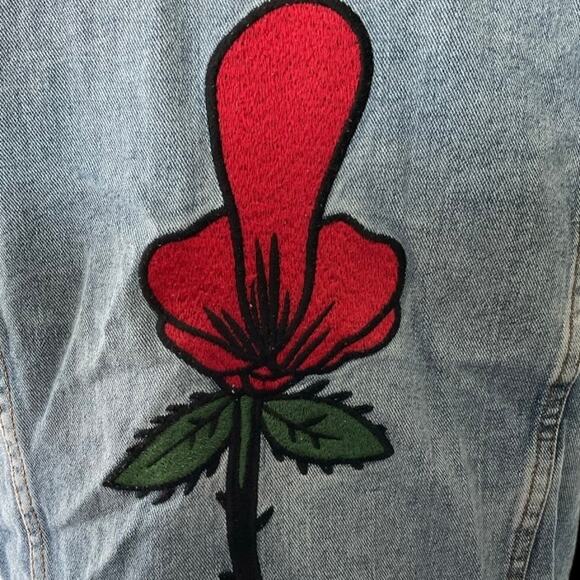 NWOT RARE Unif Embroidered “F*ck U” Denim Oversized Slim Cut Vest Size Medium - Picture 4 of 12